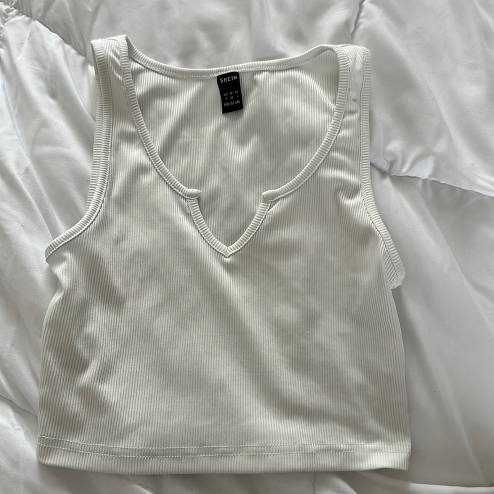Shein White Cropped Tank    S